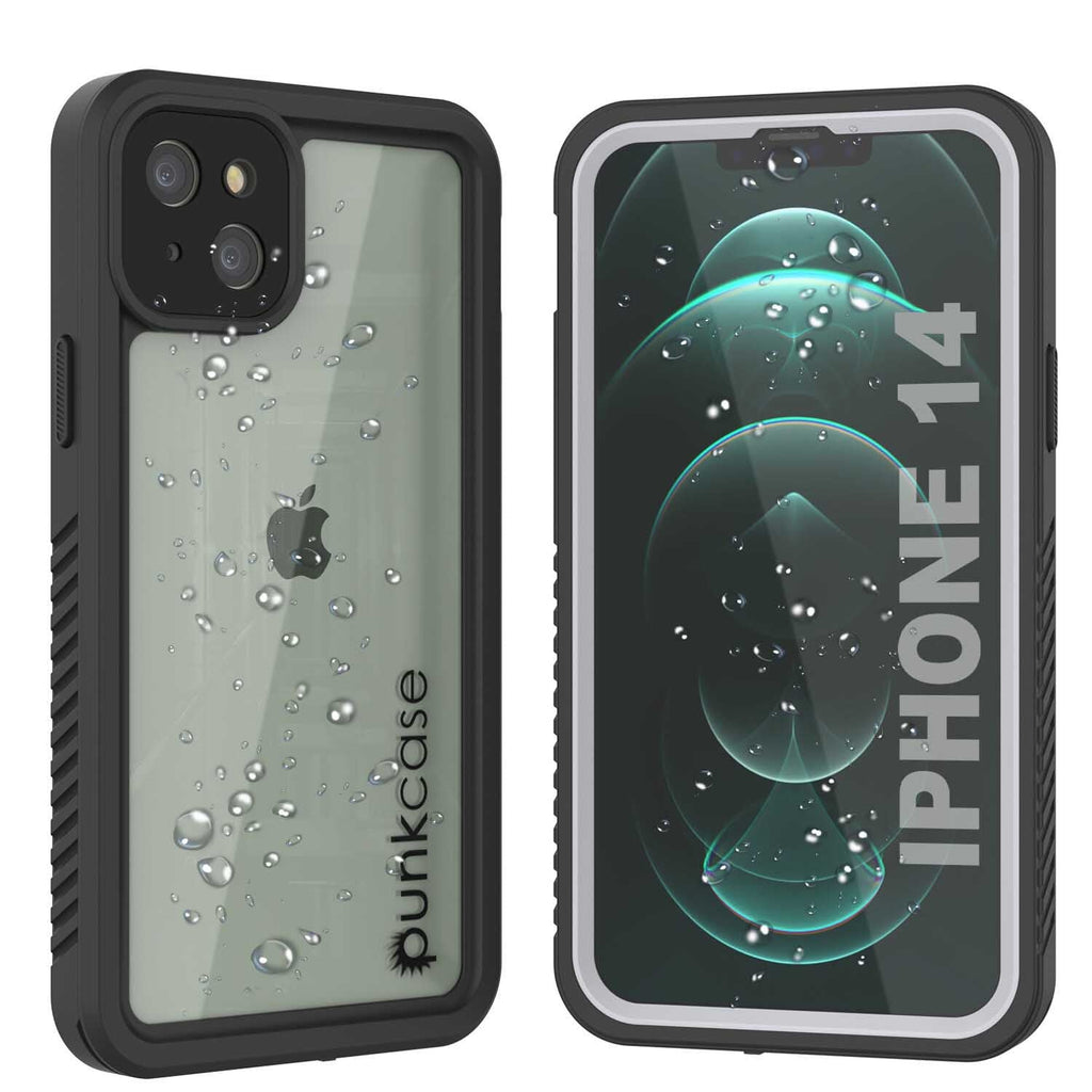 iPhone 14 Waterproof Case, Punkcase [Extreme Series] Armor Cover W/ Built In Screen Protector [White] (Color in image: White)