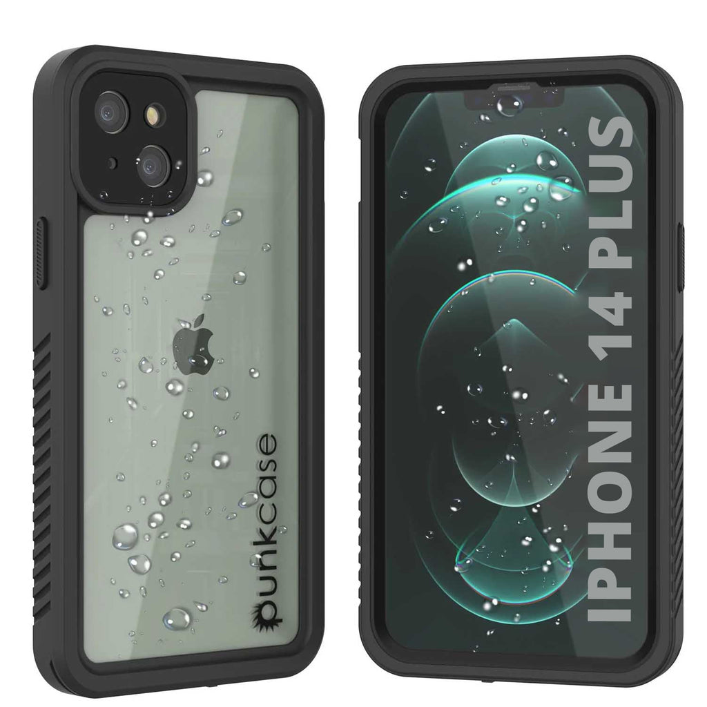 iPhone 14 Plus Waterproof Case, Punkcase [Extreme Series] Armor Cover W/ Built In Screen Protector [Black] (Color in image: Black)