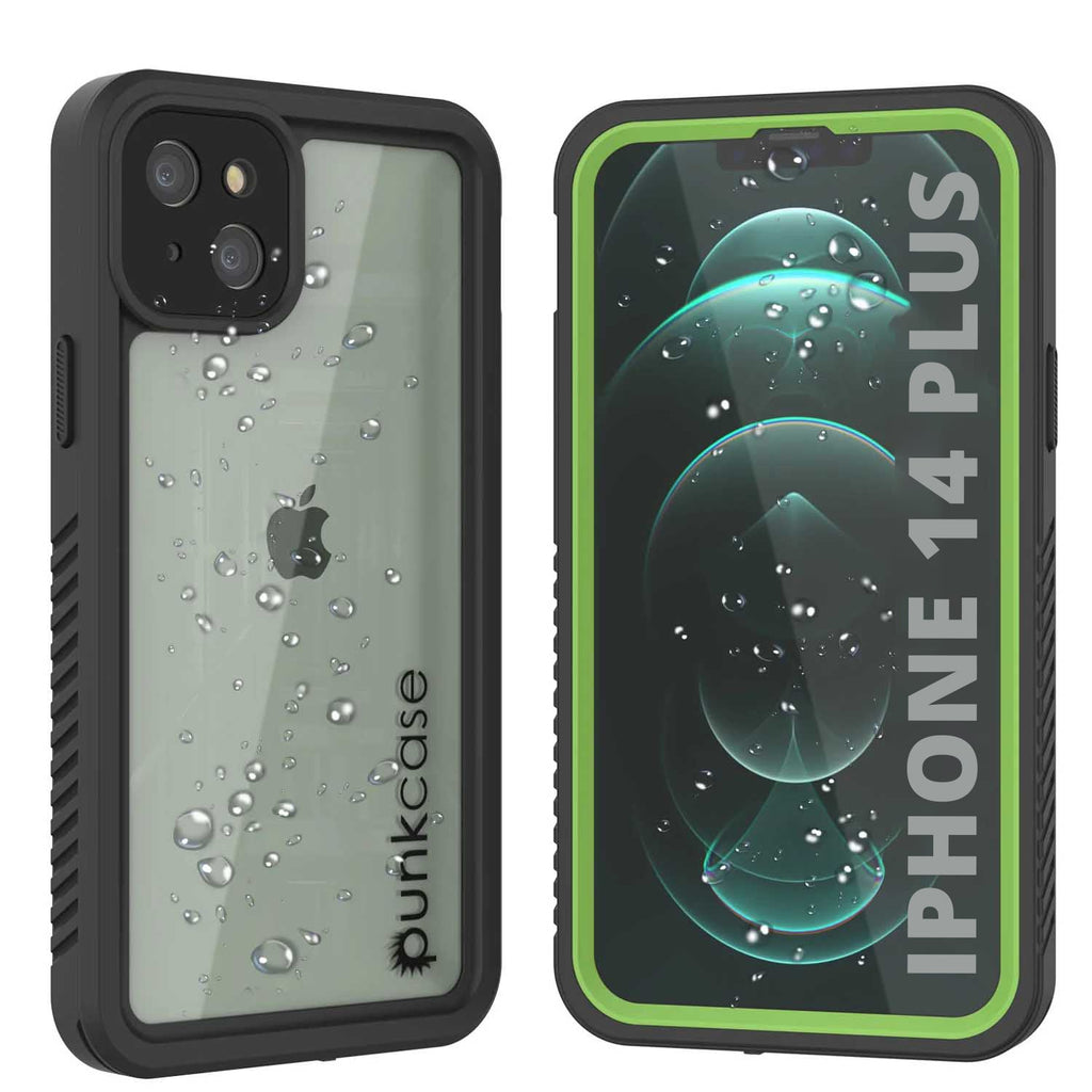 iPhone 14 Plus Waterproof Case, Punkcase [Extreme Series] Armor Cover W/ Built In Screen Protector [Light Green] (Color in image: Light Green)