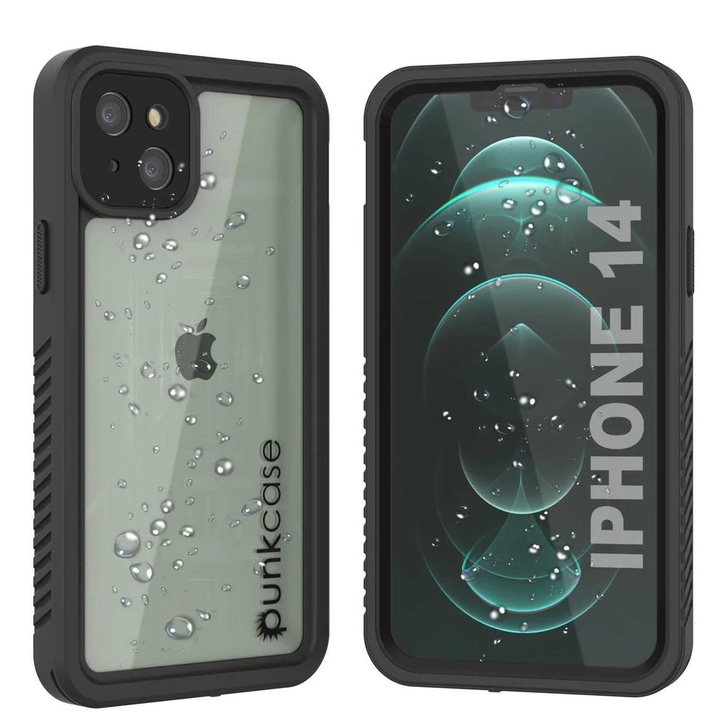 iPhone 14  Waterproof Case, Punkcase [Extreme Series] Armor Cover W/ Built In Screen Protector [Black] (Color in image: Black)