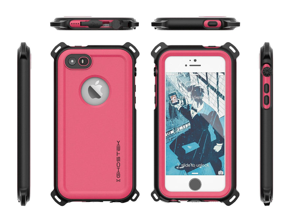 iPhone SE/5S/5 Waterproof Case, Ghostek® Nautical Pink Series| Underwater | Aluminum Frame (Color in image: Teal)