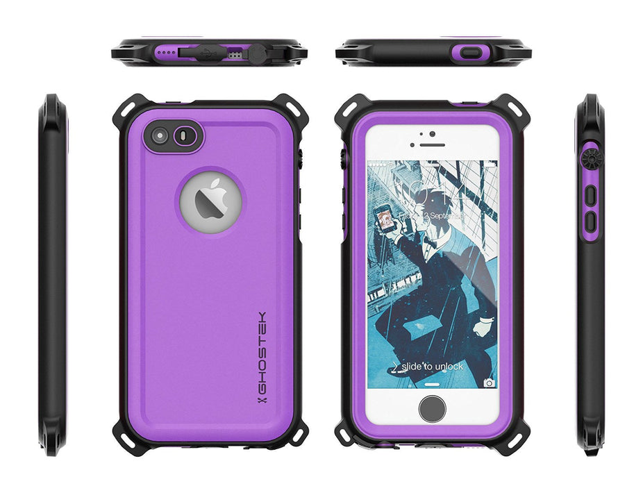 iPhone SE/5S/5 Waterproof Case, Ghostek® Nautical Purple Series| Underwater | Aluminum Frame (Color in image: Purple)