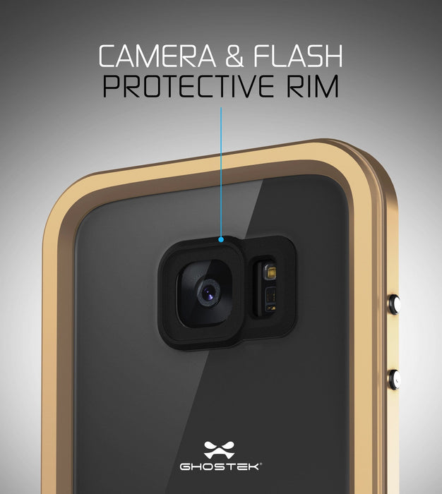 Galaxy S7 EDGE Waterproof Case, Ghostek Atomic 2.0 Gold Shock/Dirt/Snow Proof | Lifetime Warranty (Color in image: Silver)