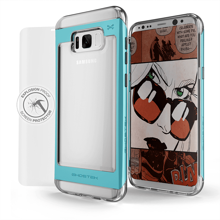 Galaxy S8 Case, Ghostek® 2.0 Teal Series w/ Explosion-Proof Screen Protector | Aluminum Frame (Color in image: Teal)