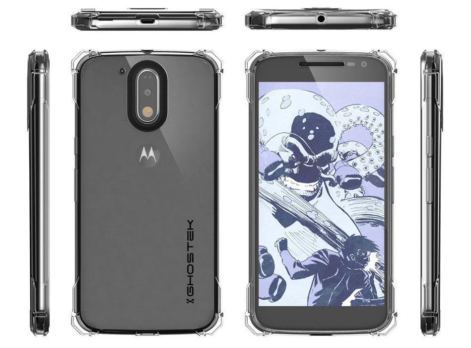Moto G4 Case, Ghostek Covert Clear Series | Clear TPU | Explosion-Proof Screen Protector | Ultra Fit (Color in image: Peach)