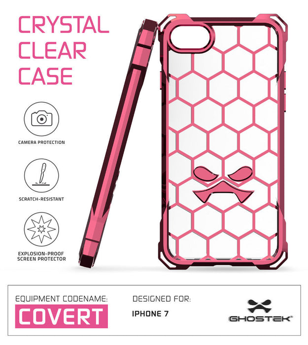 iPhone 7 Case, Ghostek® Covert Peach, Premium Impact Protective Armor | Lifetime Warranty Exchange (Color in image: rose pink)