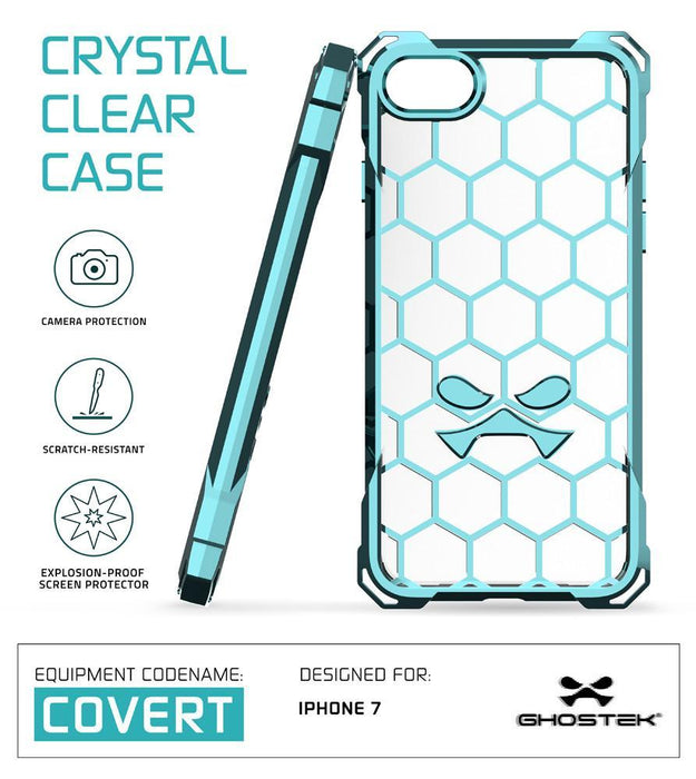 iPhone 8 Case, Ghostek® Covert Teal, Premium Impact Protective Armor | Lifetime Warranty Exchange (Color in image: rose pink)
