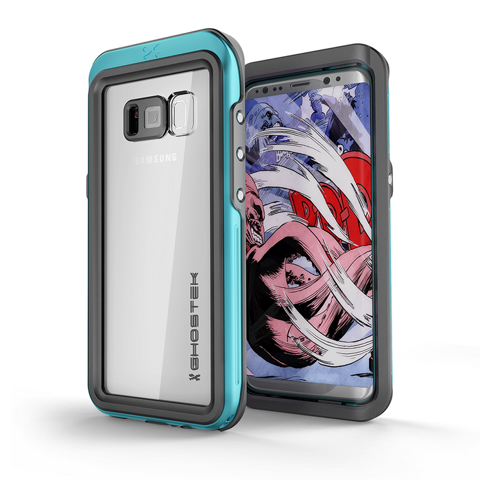 Galaxy S8 Waterproof Case, Ghostek Atomic 3 Series| Underwater | Shockproof | Dirt-proof | Snow-proof | Aluminum Frame | Ultra Fit | Swimming | (Teal) (Color in image: Teal)