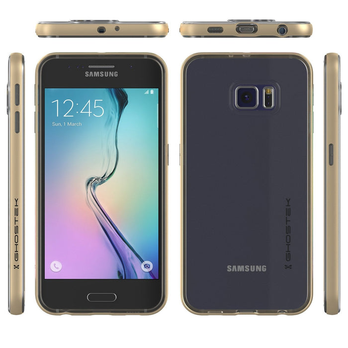 Galaxy S6 Case, Ghostek Cloak Series Gold Slim Premium Protective Hybrid Impact Glass Armor (Color in image: black)