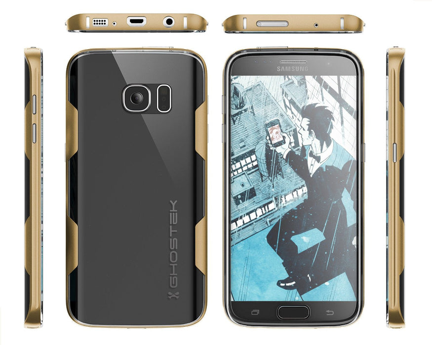 Galaxy S7 Case, Ghostek Cloak Series Gold Slim Premium Protective Hybrid Impact Glass Armor (Color in image: silver)