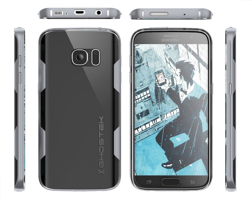 Galaxy S7 Case, Ghostek Cloak Series Silver Slim Premium Protective Hybrid Impact Glass Armor (Color in image: gold)