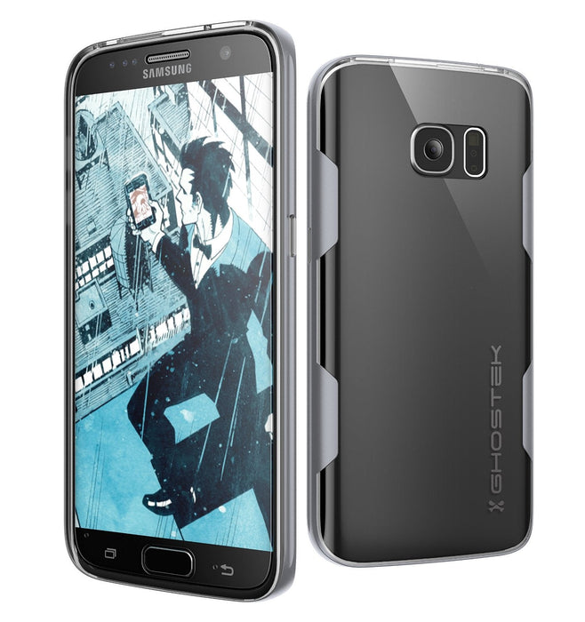 Galaxy S7 Case, Ghostek Cloak Series Silver Slim Premium Protective Hybrid Impact Glass Armor (Color in image: silver)