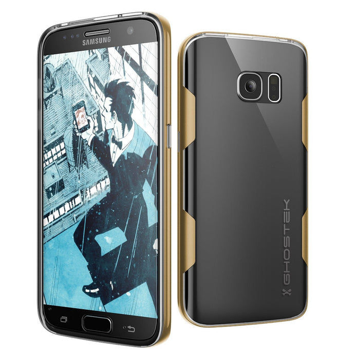 Galaxy S7 Case, Ghostek Cloak Series Gold Slim Premium Protective Hybrid Impact Glass Armor (Color in image: gold)