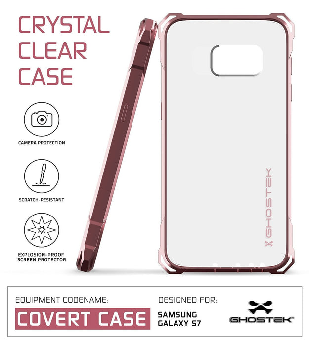 Galaxy S7 Case, Ghostek® Covert Pink Series Premium Impact Cover | Lifetime Warranty Exchange (Color in image: Red)