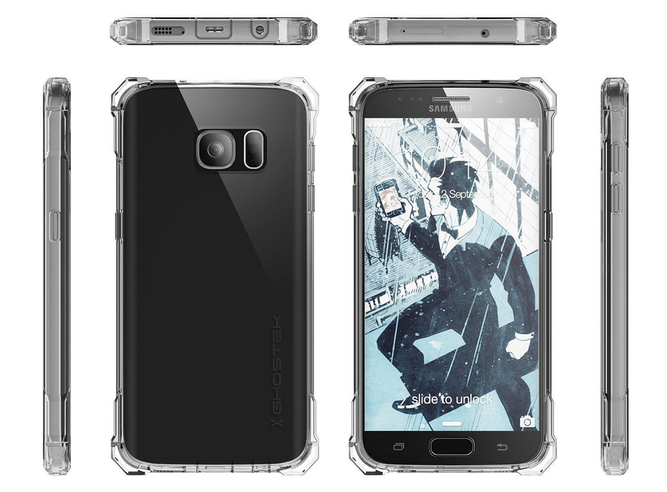 Galaxy S7 Case, Ghostek® Covert Clear Series w/ Premium Impact Cover Screen Protector | Warranty (Color in image: Gold)