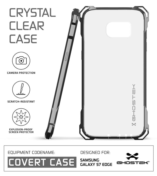 S7 Edge Case, Ghostek® Covert Dark Grey Premium Impact Cover w/Screen Protector | Warranty (Color in image: gold)
