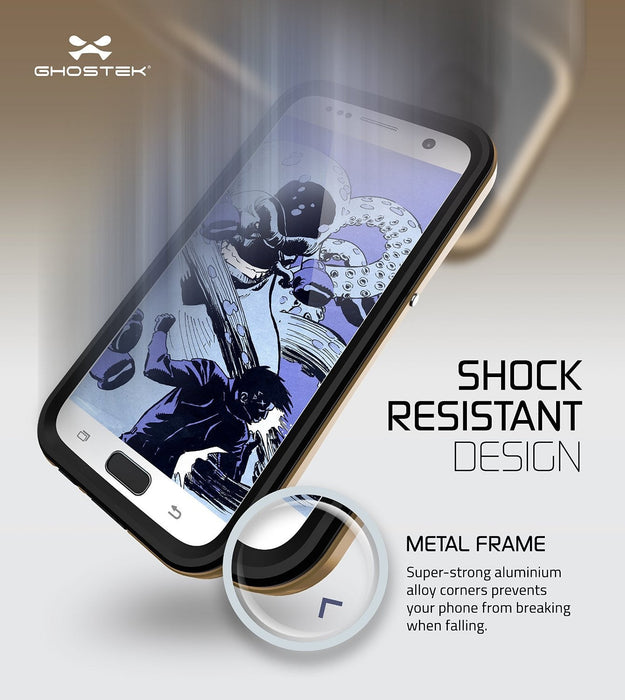 Galaxy S7 Waterproof Case, Ghostek Atomic 2.0 Gold Water/Shock/Dirt/Snow Proof | Lifetime Warranty (Color in image: Silver)