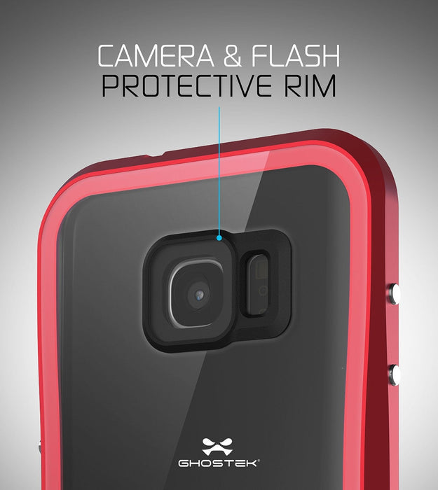 Galaxy S7 Waterproof Case, Ghostek Atomic 2.0 Red Water/Shock/Dirt/Snow Proof | Lifetime Warranty (Color in image: Black)