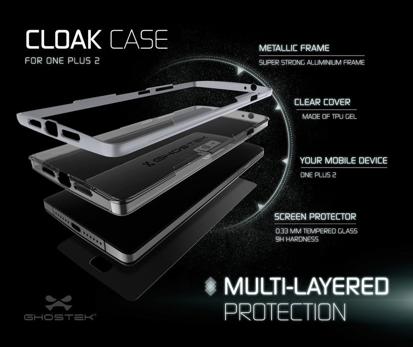 OnePlus 2 Case, Ghostek® Cloak Silver Series for OnePlus 2 Slim Hybrid | Lifetime Warranty Exchange (Color in image: gold)