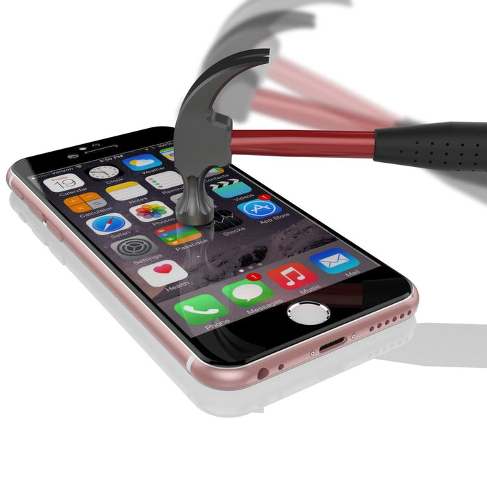 iPhone 6+/6s+ Plus Black Screen Protector, Punkcase SHIELD Tempered Glass Protector 0.33mm Thick 9H (Color in image: Black)