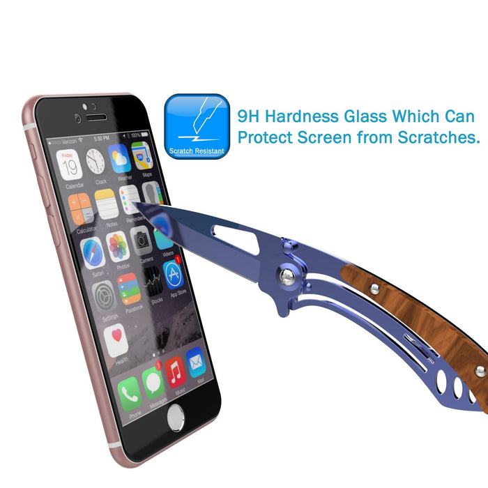 iPhone 6+/6s+ Plus Black Screen Protector, Punkcase SHIELD Tempered Glass Protector 0.33mm Thick 9H