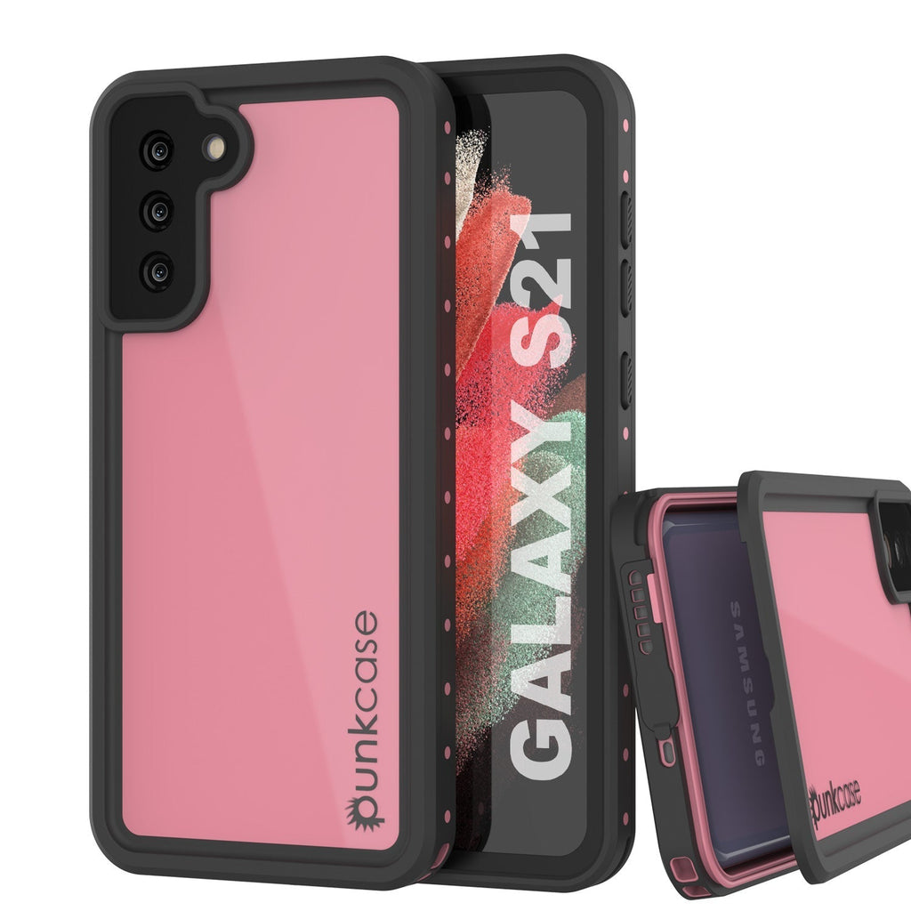 Galaxy S22 Waterproof Case PunkCase StudStar Pink Thin 6.6ft Underwater IP68 Shock/Snow Proof (Color in image: pink)