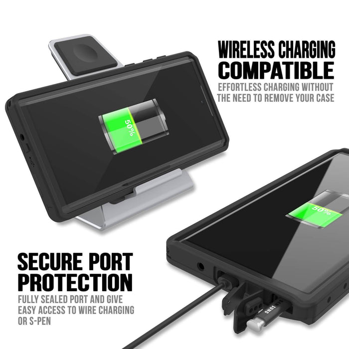 Galaxy Note 10+ Plus Waterproof Case, Punkcase Studstar Black Thin Armor Cover (Color in image: white)