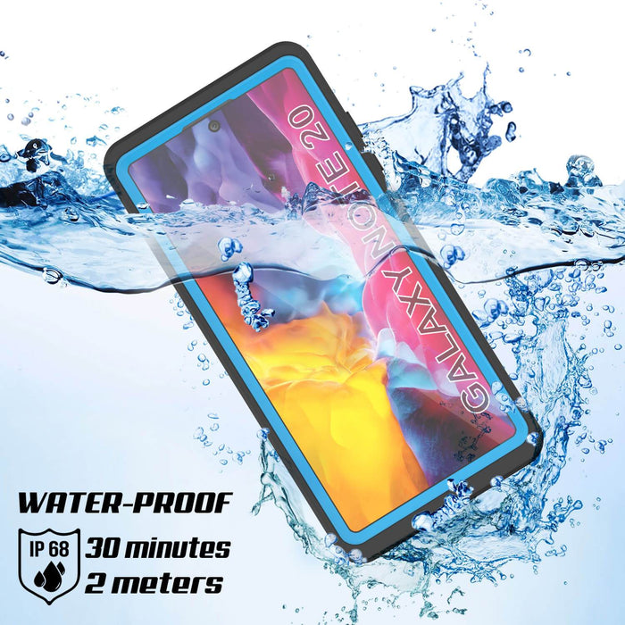 Galaxy Note 20 Waterproof Case, Punkcase Studstar Light Blue Thin Armor Cover (Color in image: black)