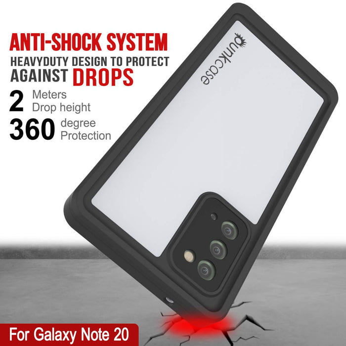 Galaxy Note 20 Waterproof Case, Punkcase Studstar White Thin Armor Cover (Color in image: teal)