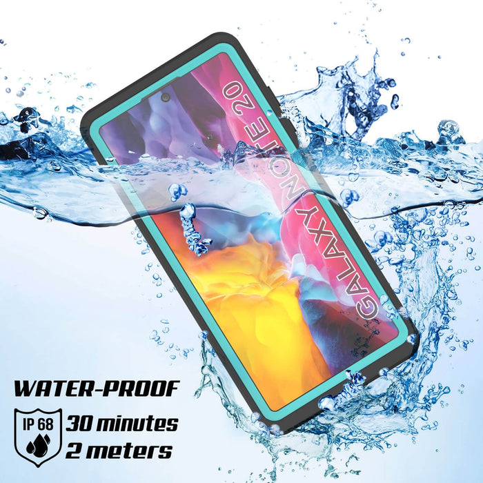 Galaxy Note 20 Waterproof Case, Punkcase Studstar Series Teal Thin Armor Cover (Color in image: black)