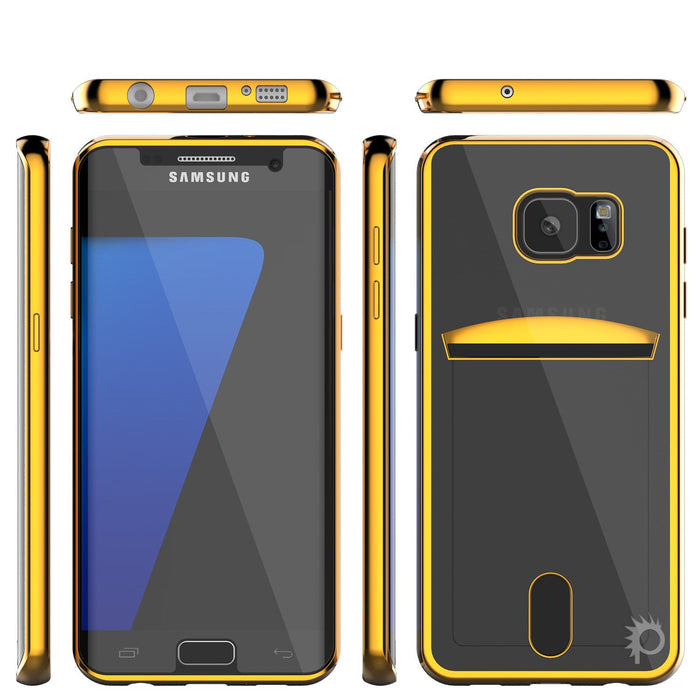 Galaxy S7 Case, PUNKCASE® LUCID Gold Series | Card Slot | SHIELD Screen Protector | Ultra fit (Color in image: Rose Gold)