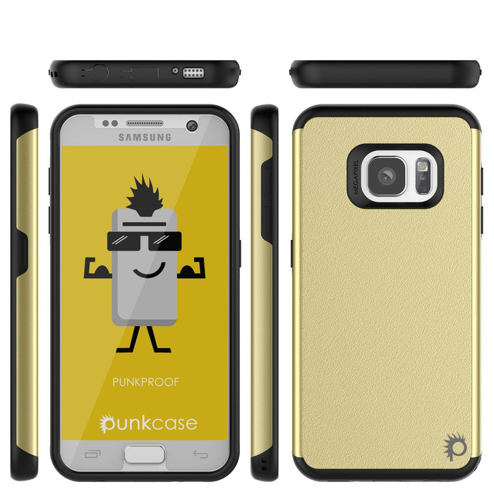 Galaxy s7 Case PunkCase Galactic Gold Series Slim Armor Soft Cover Case w/ Tempered Glass (Color in image: silver)