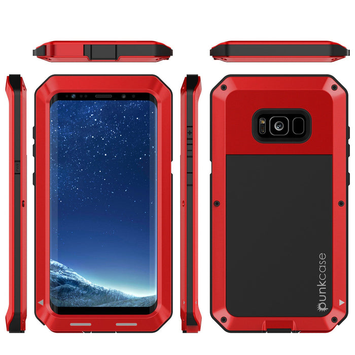 Galaxy S8 Case, PUNKcase Metallic Red Shockproof Slim Metal Armor Case (Color in image: gold)