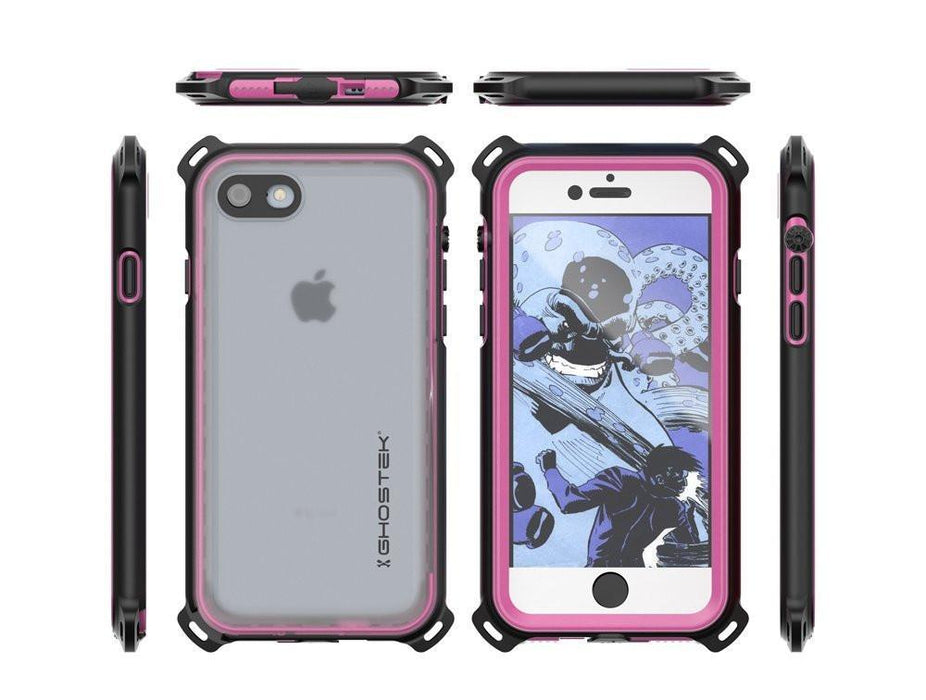 iPhone 8 Waterproof Case, Ghostek Nautical Series for iPhone 8 | Slim Underwater Protection | Adventure Duty | Ultra Fit | Swimming (Pink) (Color in image: Teal)