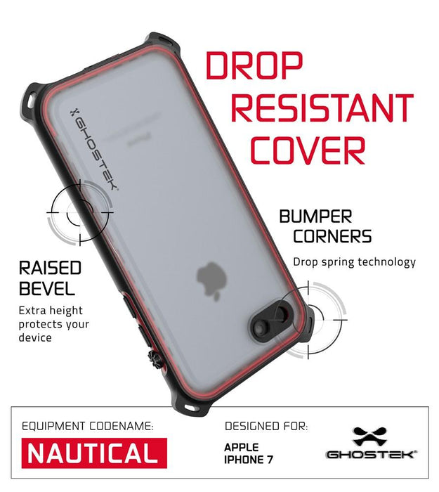 iPhone 7 Case, Ghostek Nautical Series for iPhone 7 Case | RED (Color in image: Pink)