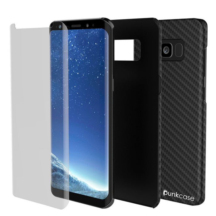 Galaxy S8 Case, PunkCase CarbonShield, Jet Black