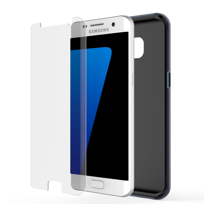 Galaxy S7 Edge Case, PunkCase STEALTH Navy Blue Series Hybrid 3-Piece Shockproof Dual Layer Cover (Color in image: Gold)