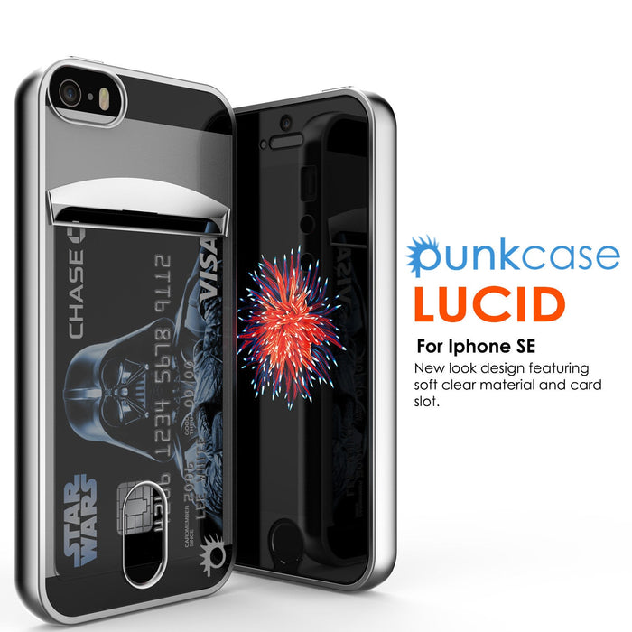 iPhone SE/5S/5 Case, PUNKCASE® LUCID Silver Series | Card Slot | SHIELD Screen Protector | Ultra fit (Color in image: Gold)