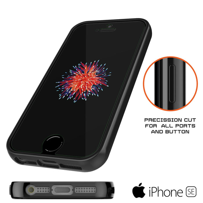 iPhone SE/5S/5 Case Punkcase® LUCID 2.0 Black Series w/ PUNK SHIELD Screen Protector | Ultra Fit (Color in image: light blue)