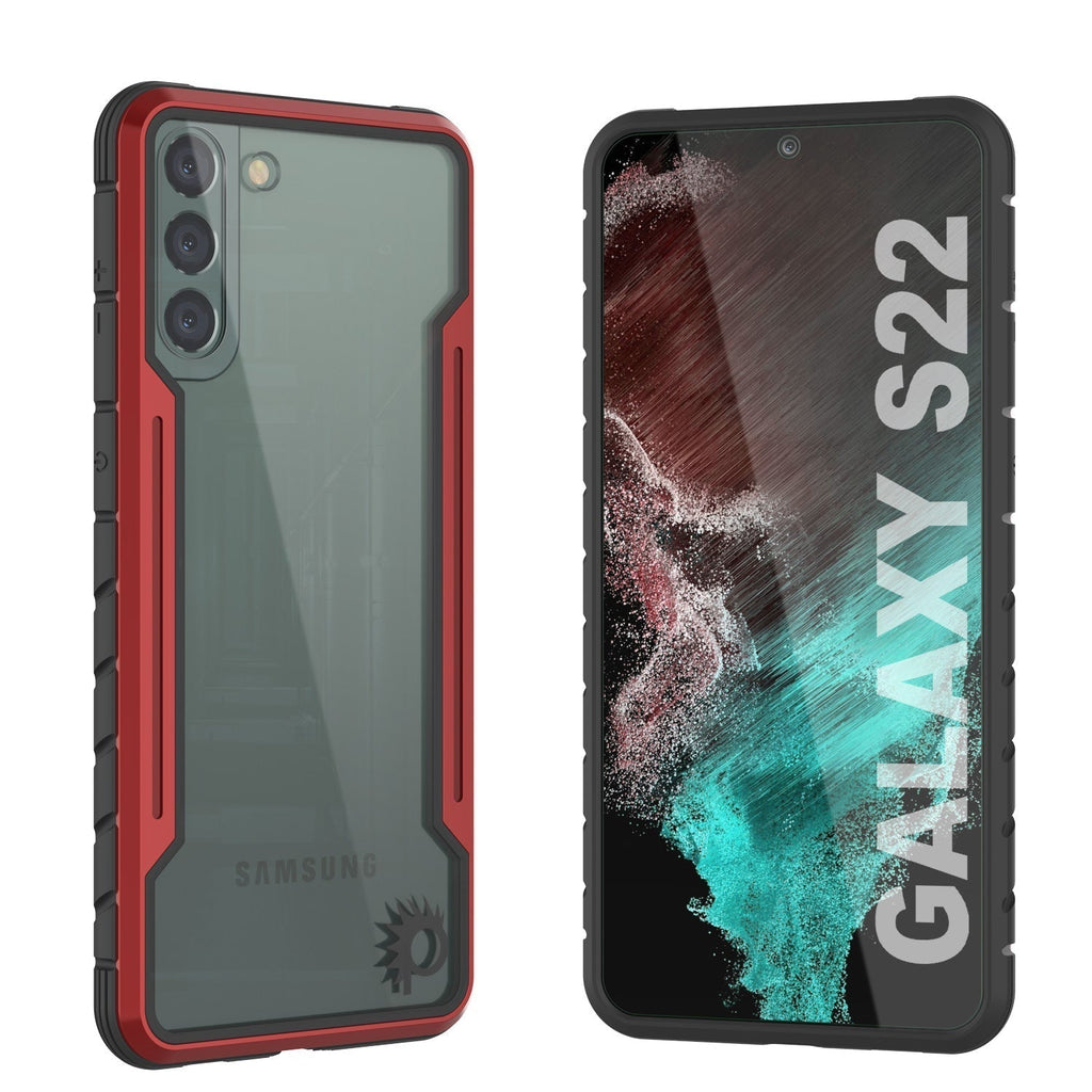 Punkcase S22 ravenger Case Protective Military Grade Multilayer Cover [Red] (Color in image: Red)