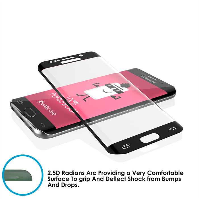Galaxy S6 Edge Black Punkcase Glass SHIELD Tempered Glass Screen Protector 0.33mm Thick 9H Glass (Color in image: Gold)