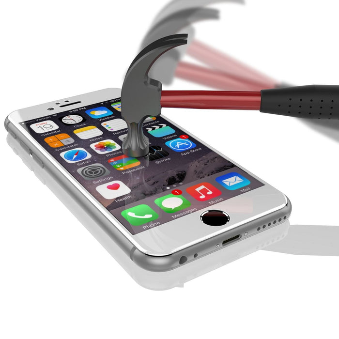 iPhone 6+/6s+ Plus White Screen Protector, Punkcase SHIELD Tempered Glass Protector 0.33mm Thick 9H (Color in image: White)