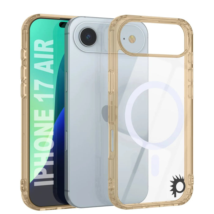 Punkcase iPhone 17 Air Magnetic Wireless Lading Case [Clearmag -Serie] [Gold]