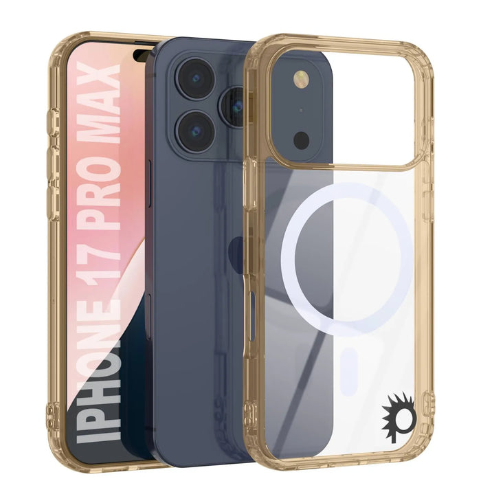 Punkcase iPhone 17 Pro Max Magnetic Wireless Lading Case [Clearmag -Serie] [Gold]
