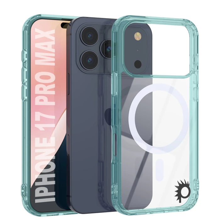 Punkcase iPhone 17 Pro Max Magnetic Wireless Lading Case [Clearmag -Serie] [Teal]
