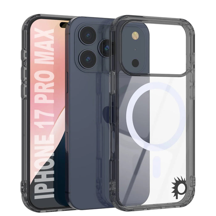 Punkcase iPhone 17 Pro Max Magnetic Wireless Lading Case [Clearmag -Serie] [Black]