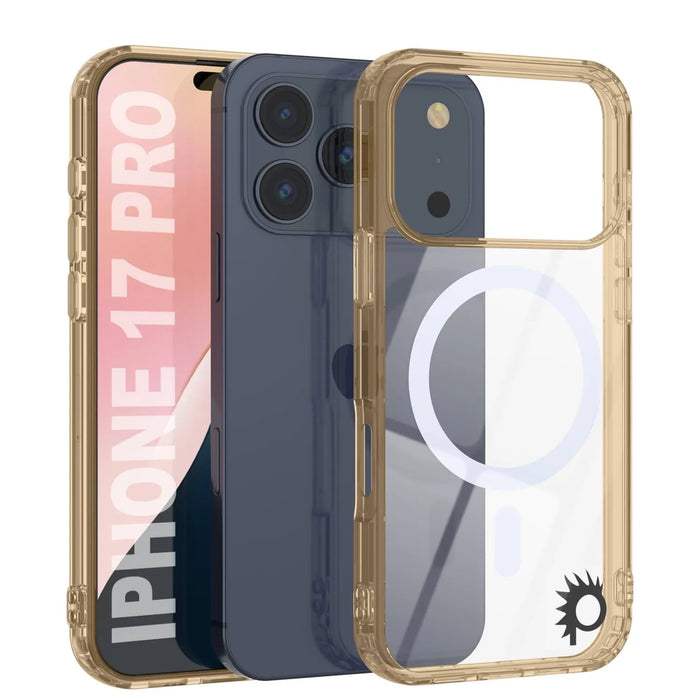 Punkcase iPhone 17 Pro Magnetic Wireless Lading Case [Clearmag -Serie] [Gold]