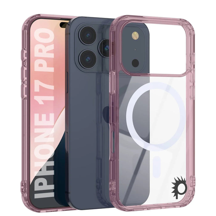 Punkcase iPhone 17 Pro Magnetic Wireless Lading Case [Clearmag -Serie] [Rose]