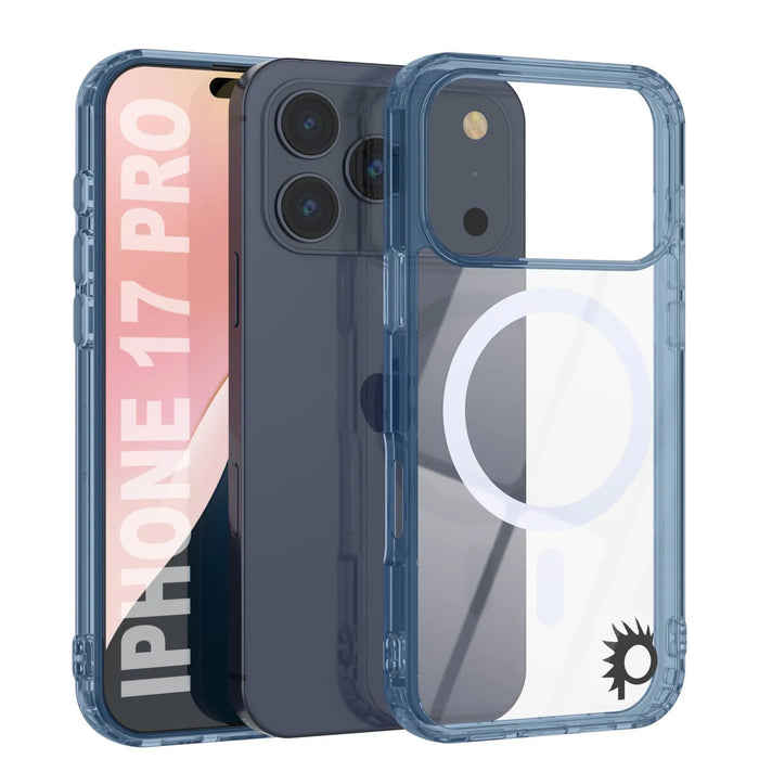 Punkcase iPhone 17 Pro Magnetic Wireless Lading Case [Clearmag -Serie] [Navy]