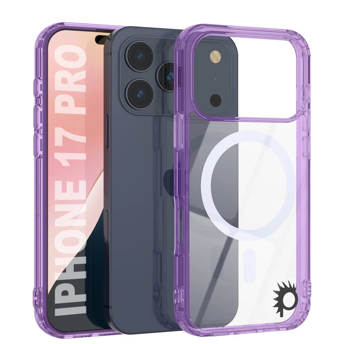 Punkcase iPhone 17 Pro Magnetic Wireless Lading Case [Clearmag -Serie] [lila]